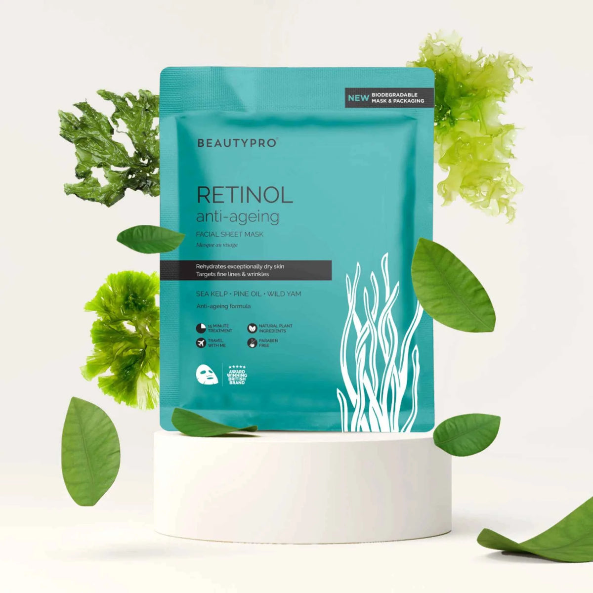 RETINOL Anti-Ageing Facial Sheet Mask - 100% Biodegradable