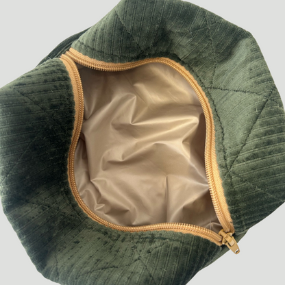 Green Velvet Classic makeup bag