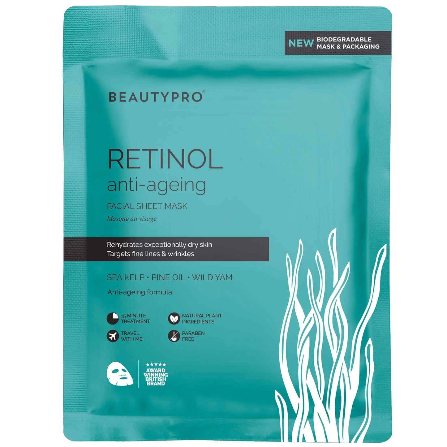 RETINOL Anti-Ageing Facial Sheet Mask - 100% Biodegradable