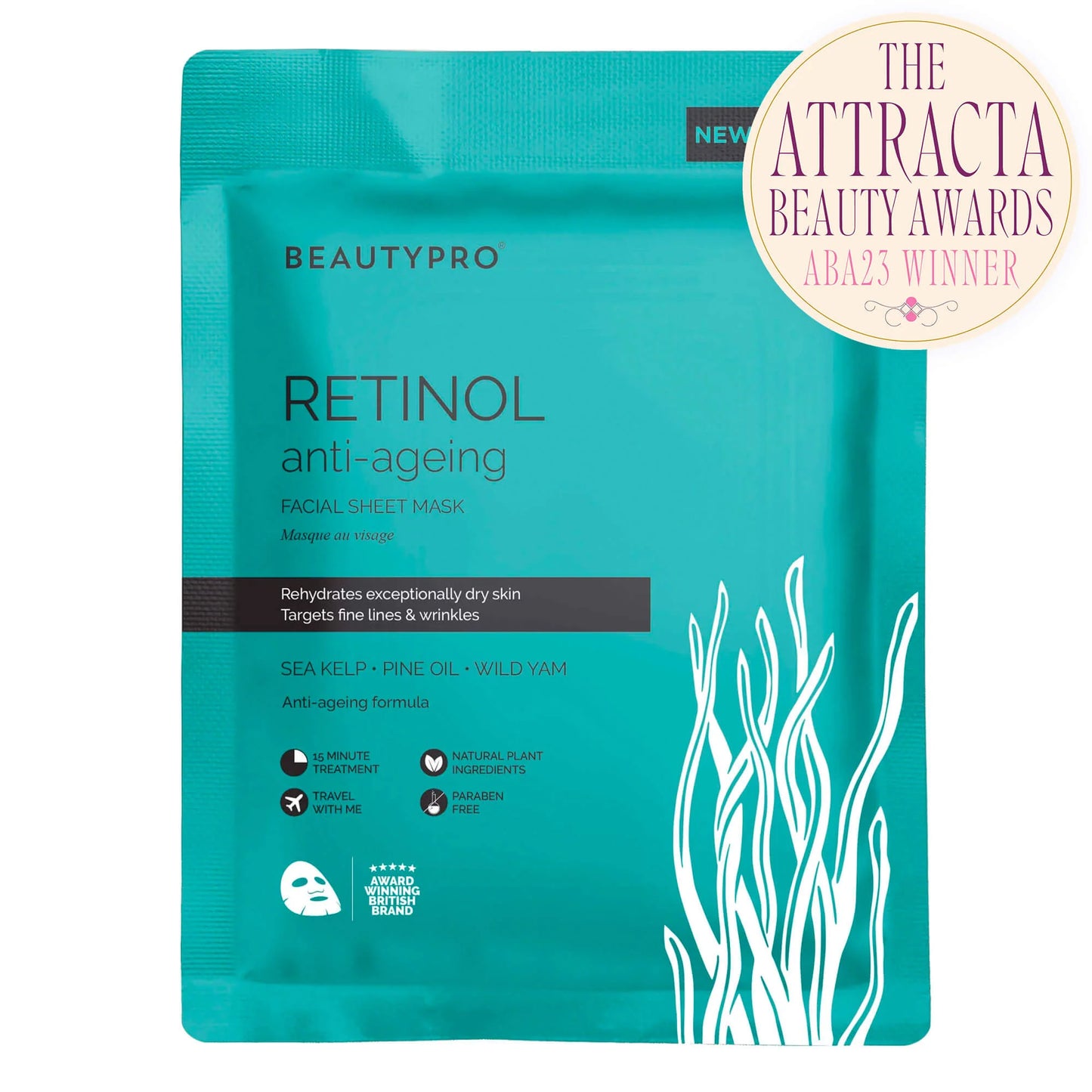 RETINOL Anti-Ageing Facial Sheet Mask - 100% Biodegradable